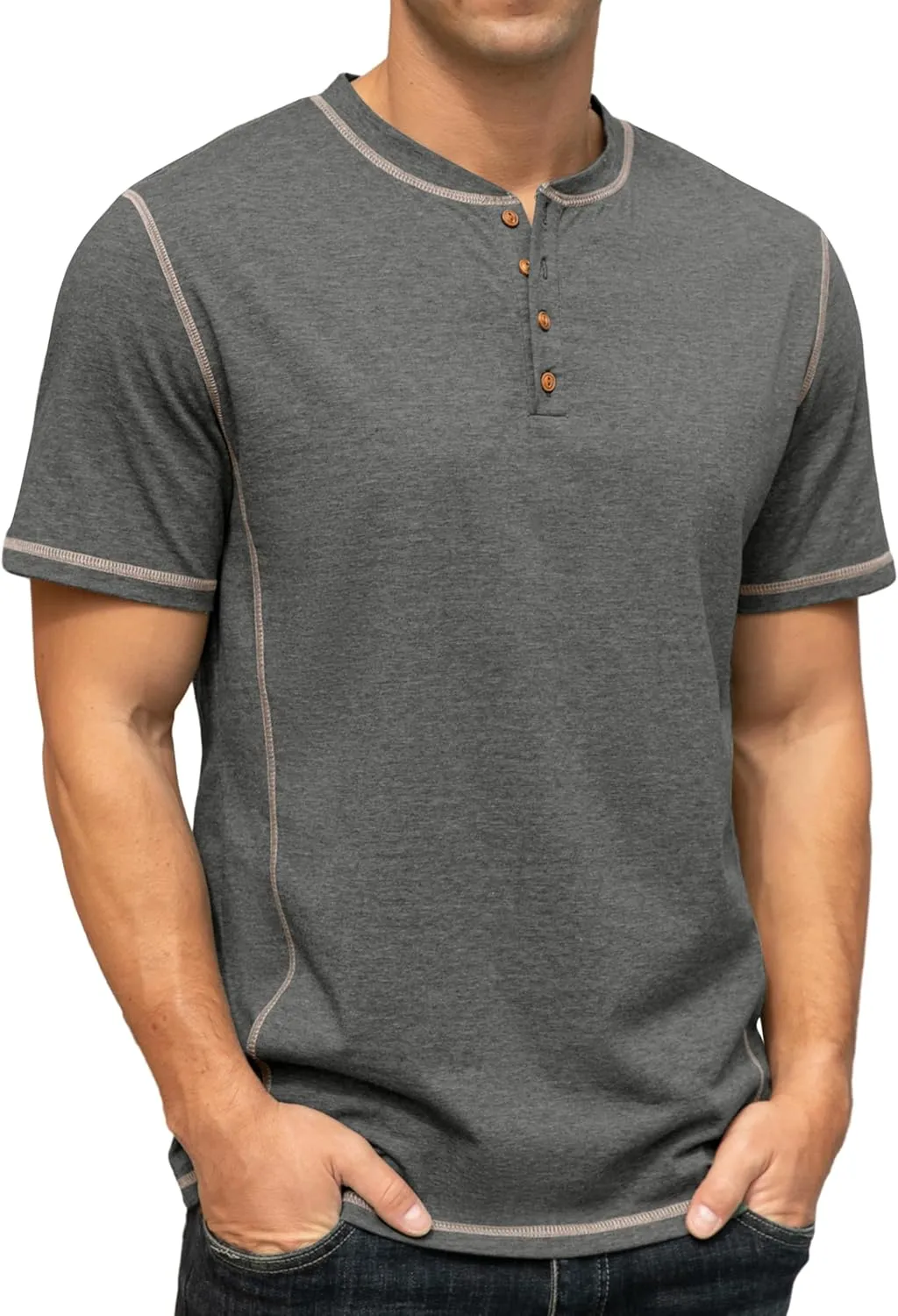 Sailwind Mens Henley Short Sleeve T-Shirt Cotton Maverick Shirt