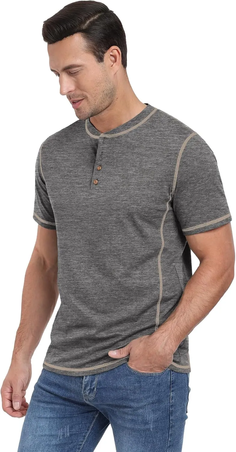 Sailwind Mens Henley Short Sleeve T-Shirt Cotton Maverick Shirt