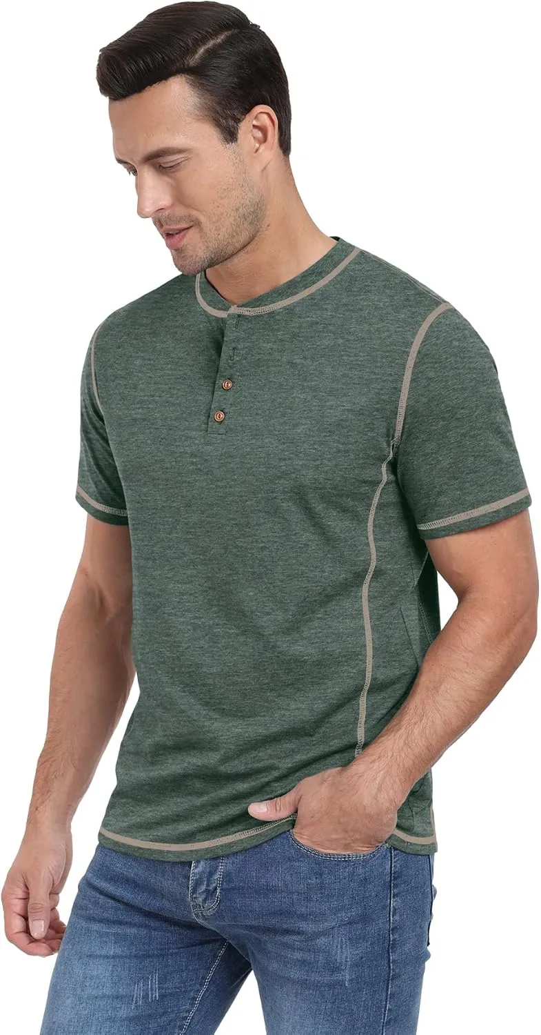 Sailwind Mens Henley Short Sleeve T-Shirt Cotton Maverick Shirt