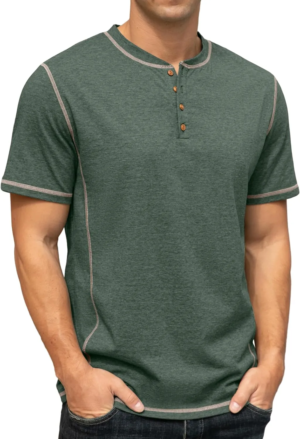 Sailwind Mens Henley Short Sleeve T-Shirt Cotton Maverick Shirt