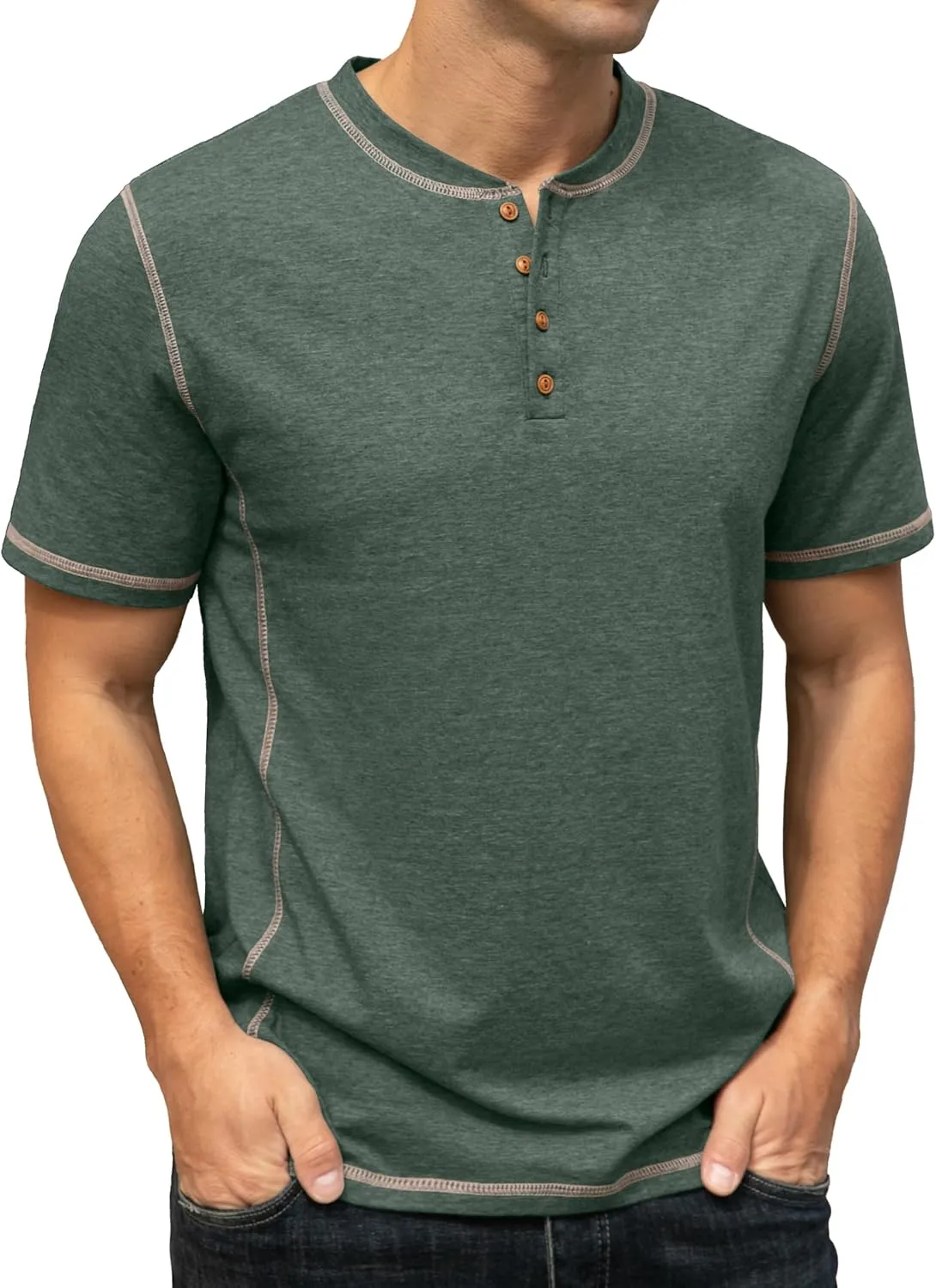 Sailwind Mens Henley Short Sleeve T-Shirt Cotton Maverick Shirt