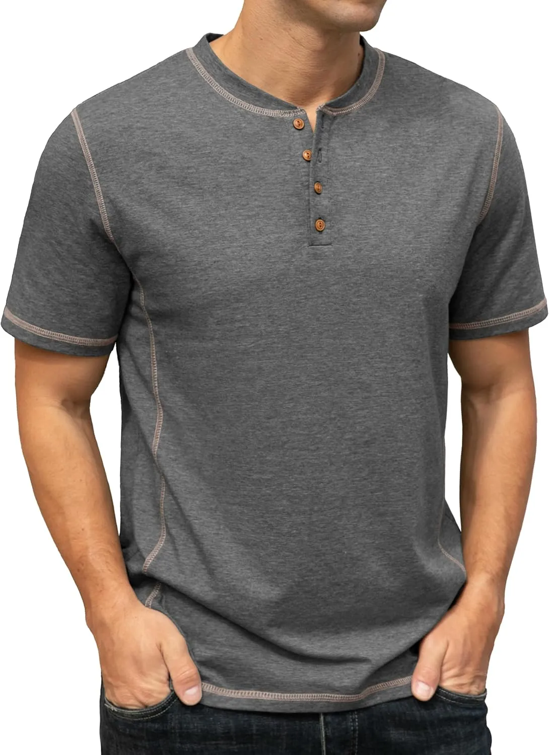 Sailwind Mens Henley Short Sleeve T-Shirt Cotton Maverick Shirt