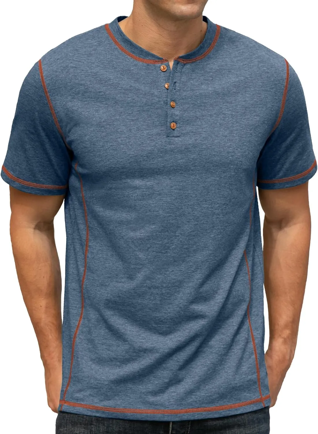 Sailwind Mens Henley Short Sleeve T-Shirt Cotton Maverick Shirt