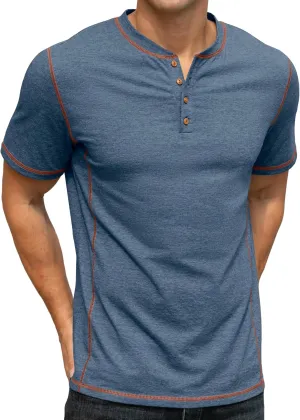 Sailwind Mens Henley Short Sleeve T-Shirt Cotton Maverick Shirt