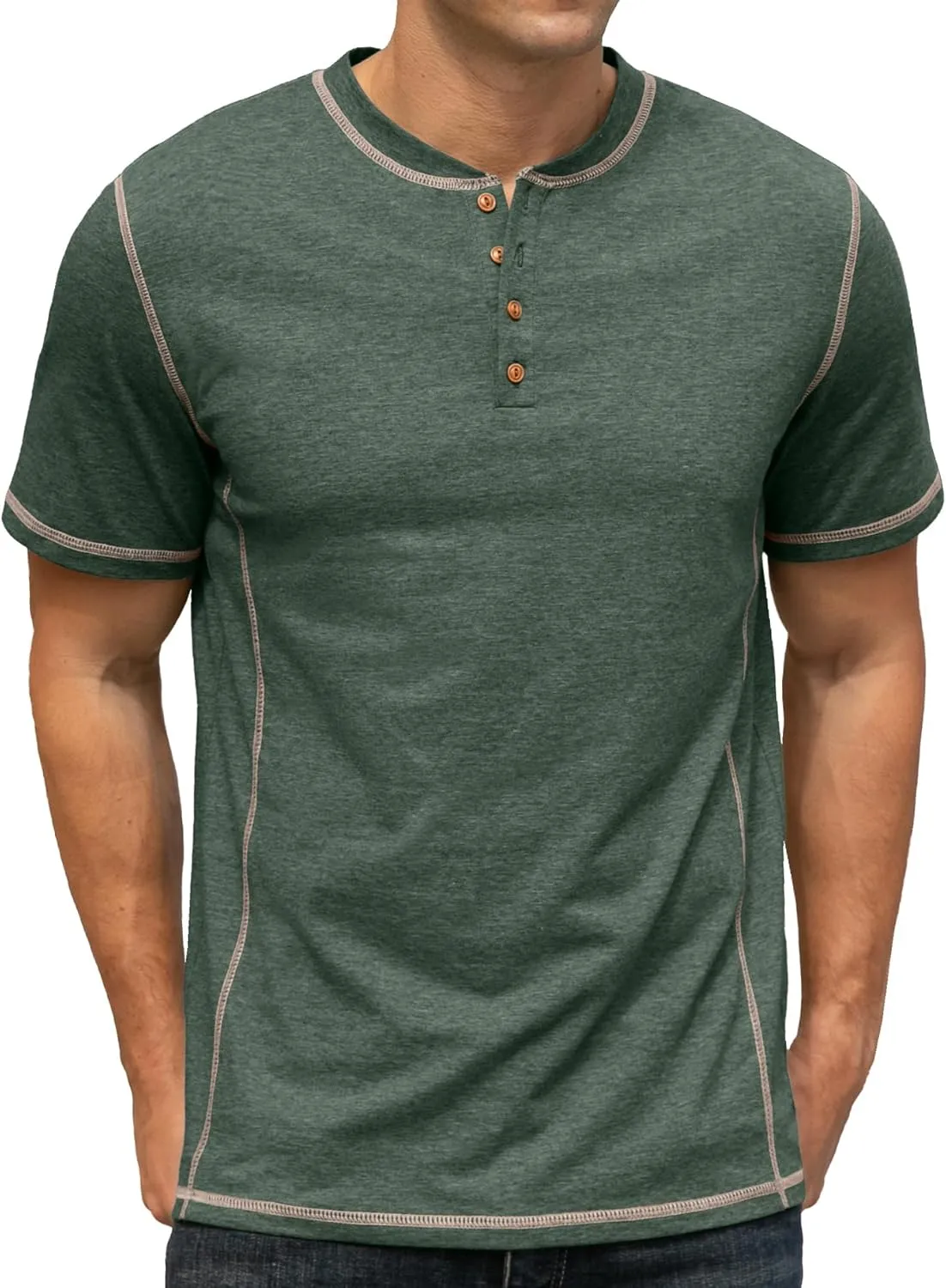 Sailwind Mens Henley Short Sleeve T-Shirt Cotton Maverick Shirt