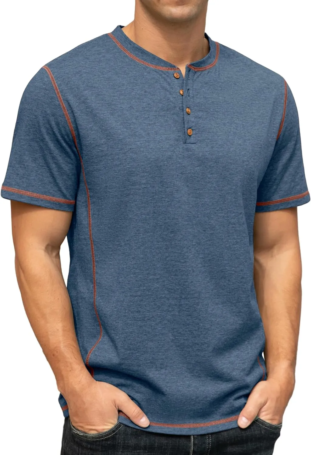 Sailwind Mens Henley Short Sleeve T-Shirt Cotton Maverick Shirt