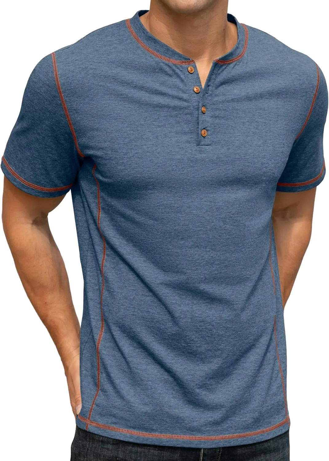 Sailwind Mens Henley Short Sleeve T-Shirt Cotton Maverick Shirt