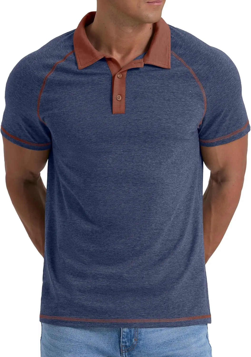 Sailwind Mens Short Sleeve Polo Shirts Cotton Golf Shirts Fashion Casual Raglan