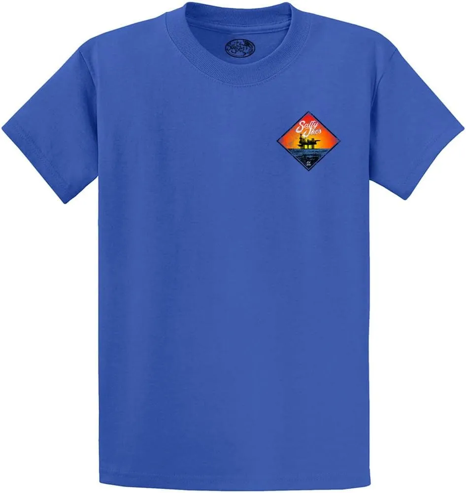 SALTY JOES Men's Oil Rig Logo Heavyweight Cotton Tees
