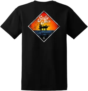 SALTY JOES Men's Oil Rig Logo Heavyweight Cotton Tees