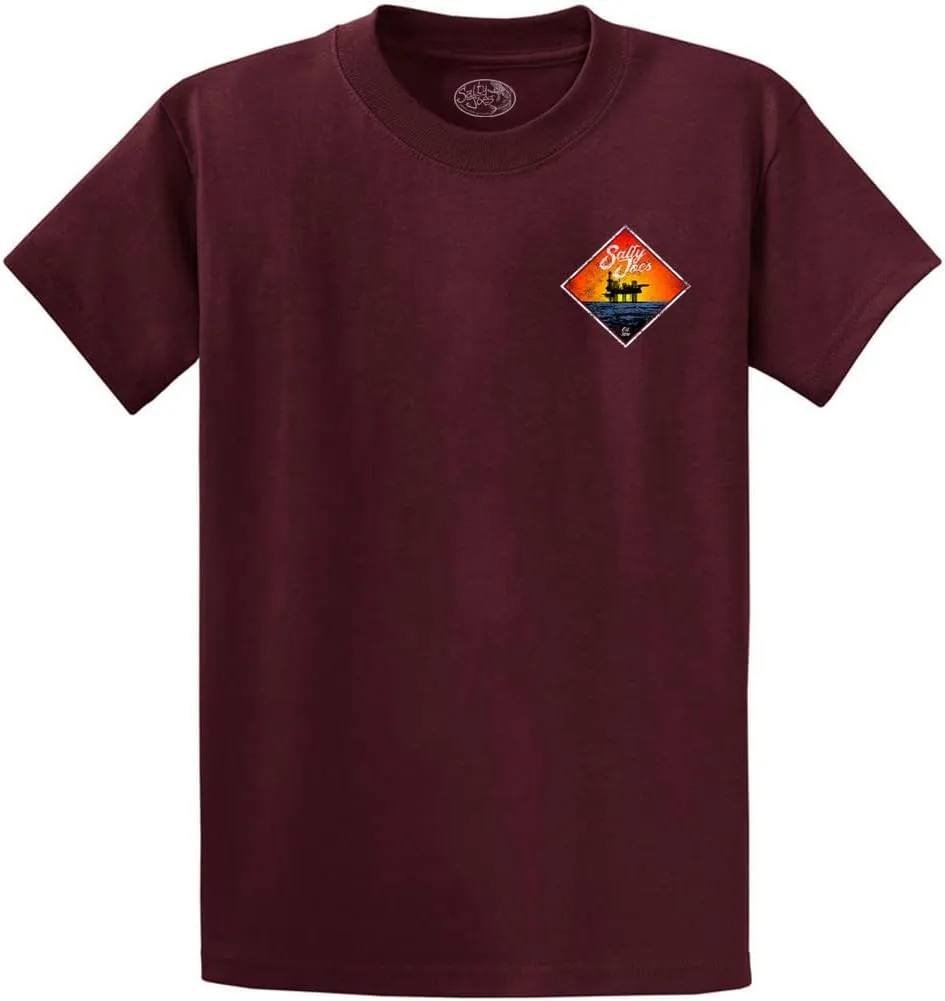 SALTY JOES Men's Oil Rig Logo Heavyweight Cotton Tees