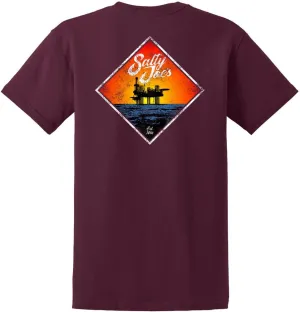 SALTY JOES Men's Oil Rig Logo Heavyweight Cotton Tees