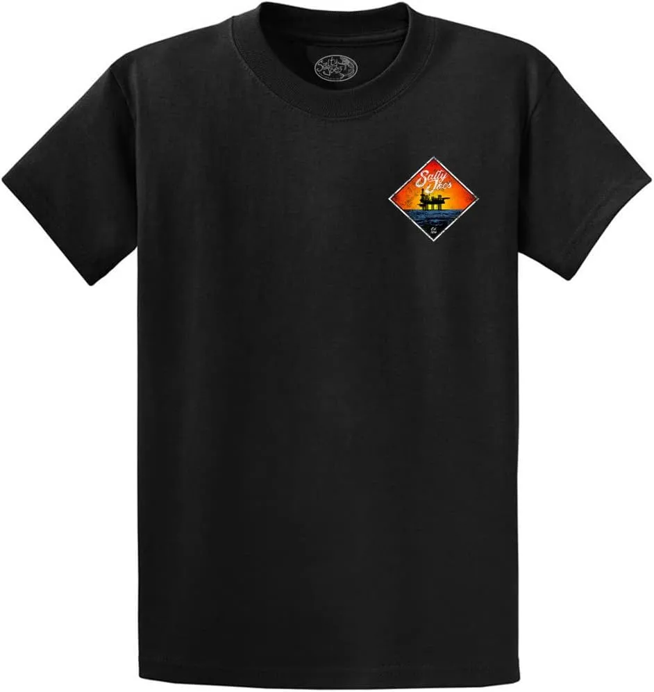 SALTY JOES Men's Oil Rig Logo Heavyweight Cotton Tees