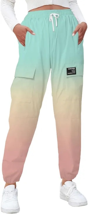 SANGTREE Girls & Women's Waterproof Outdoor Quick Dry Casual Hiking Cargo Jogger Pants with Pockets