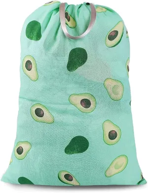 Sanlykate Extra Large Laundry Bag with Drawstring Closure and Handle, 28 x 40 Inch Heavy Duty Travel Dirty Clothes Bag for Laundromat and Household, Green Avocado