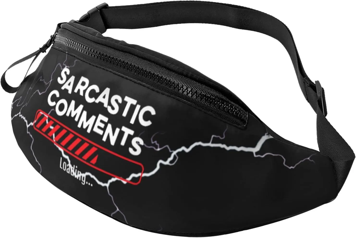 Sarcastic Comment Loading Crossbody waist bag, fashionable waist bag for teenagers, suitable for traveling, running, hiking