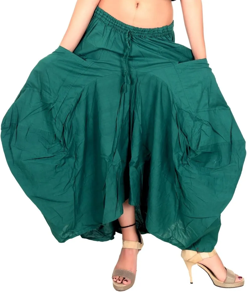 SARJANA HANDICRAFTS Women Cotton Solid Pockets Skirt Hippie Afghani Ethnic