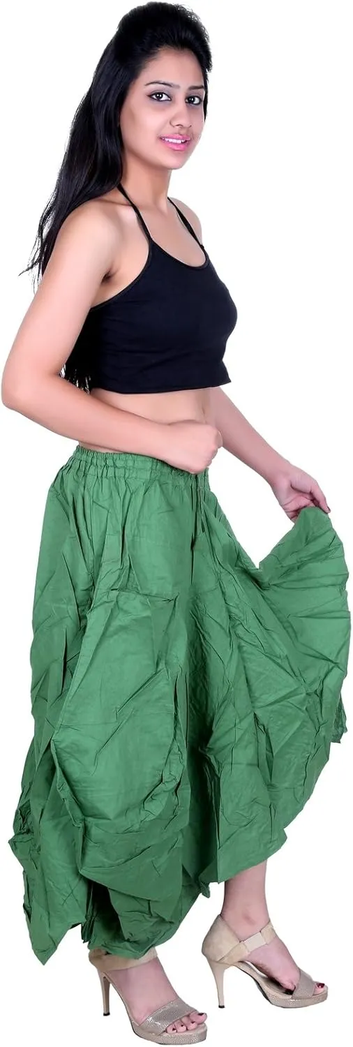 SARJANA HANDICRAFTS Women Cotton Solid Pockets Skirt Hippie Afghani Ethnic