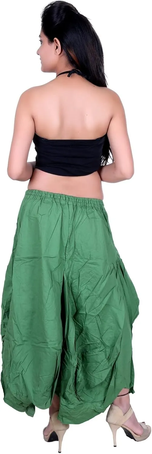 SARJANA HANDICRAFTS Women Cotton Solid Pockets Skirt Hippie Afghani Ethnic