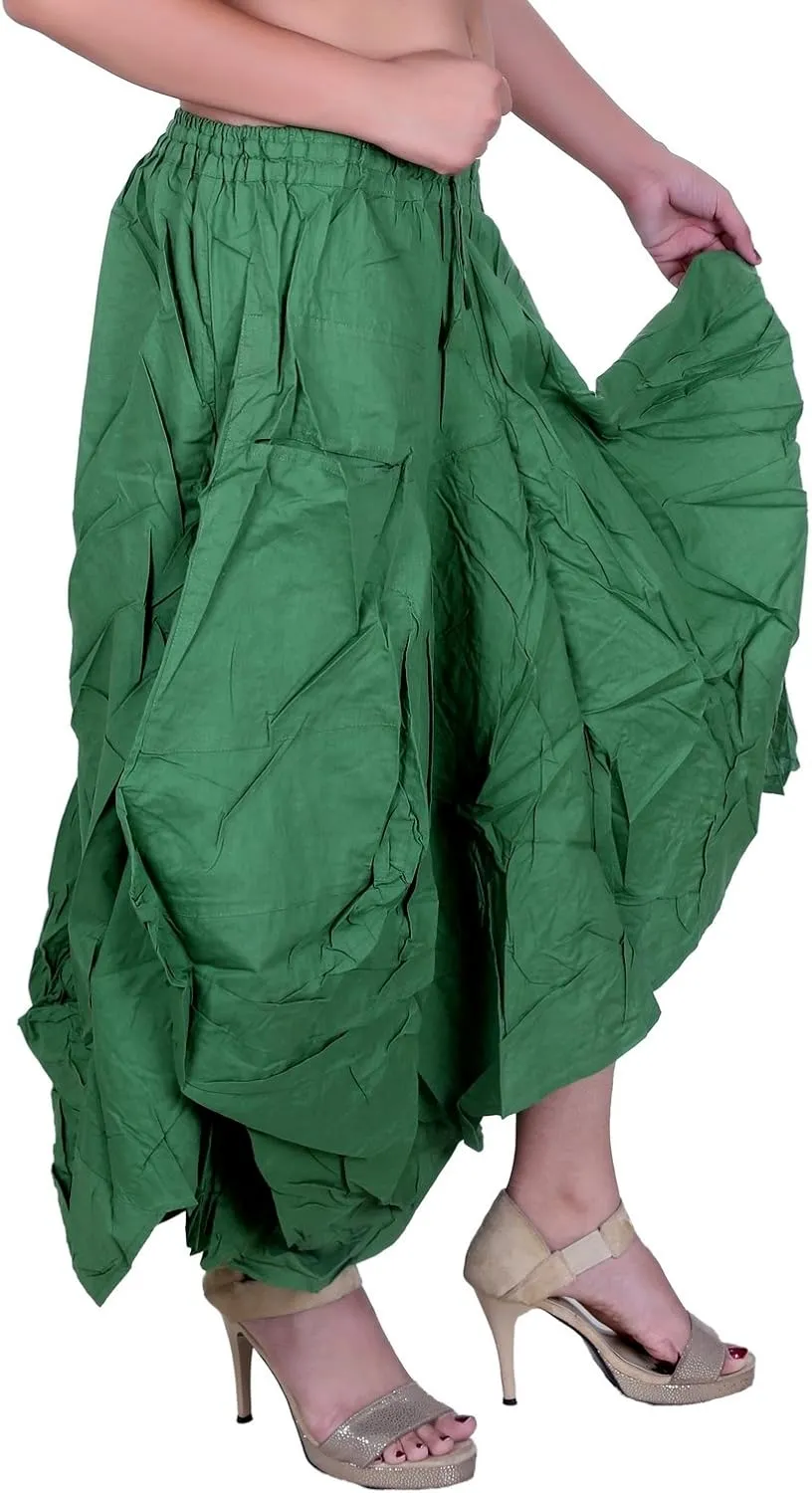 SARJANA HANDICRAFTS Women Cotton Solid Pockets Skirt Hippie Afghani Ethnic