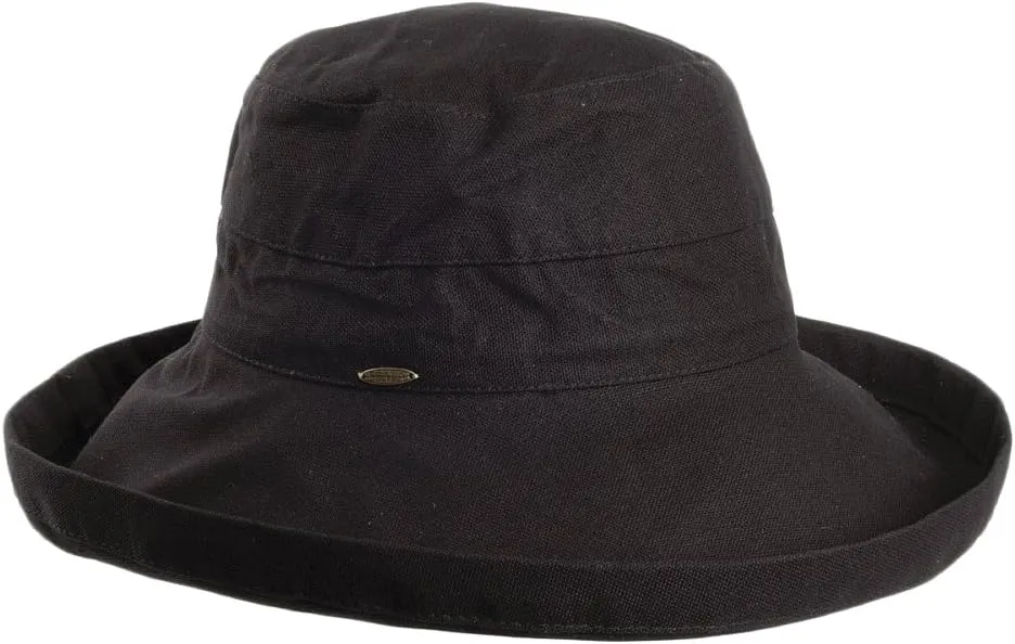 Scala Women's Cotton Hat with Inner Drawstring and Upf 50  Rating