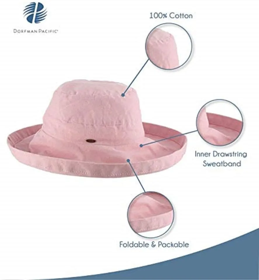 Scala Women's Cotton Hat with Inner Drawstring and Upf 50  Rating