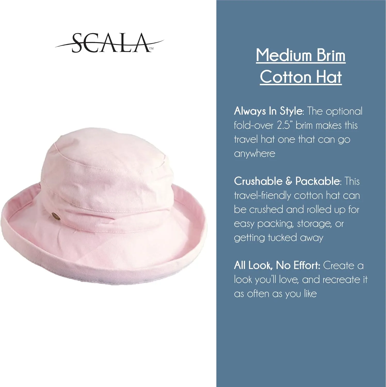 Scala Women's Medium Brim Cotton Hat