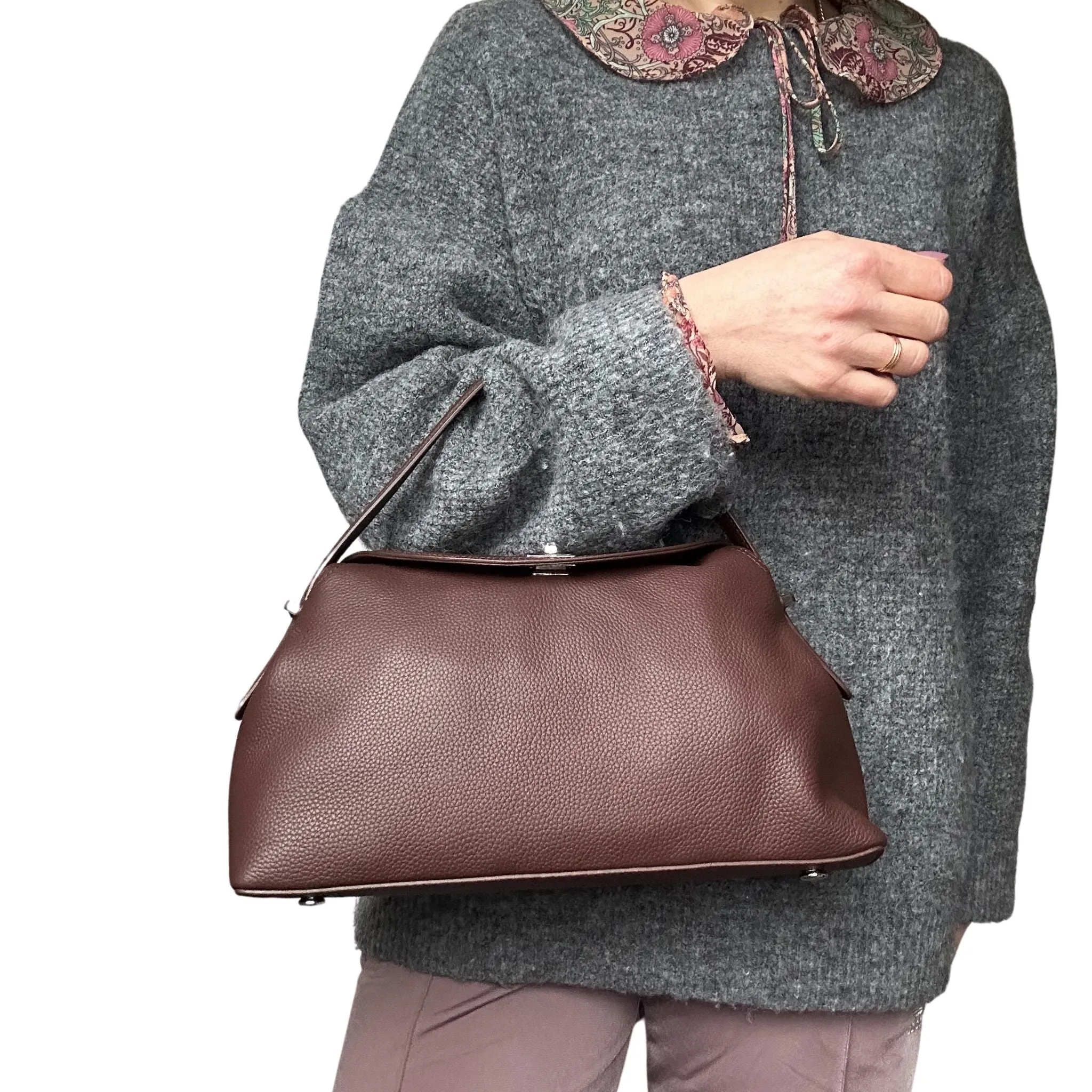 Semi Structured Leather Handbag