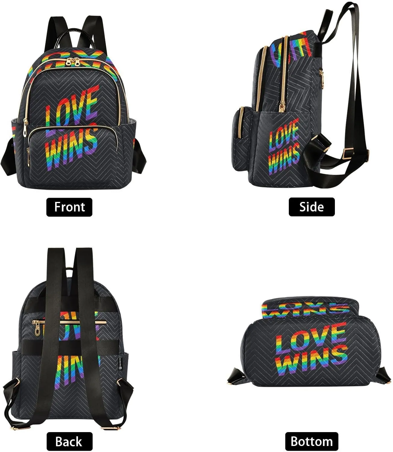 senya Fashion Backpack Mini Backpack Purse Casual Daily Backpack Love Wins Pride Rainbow for Travel for College Work, Small