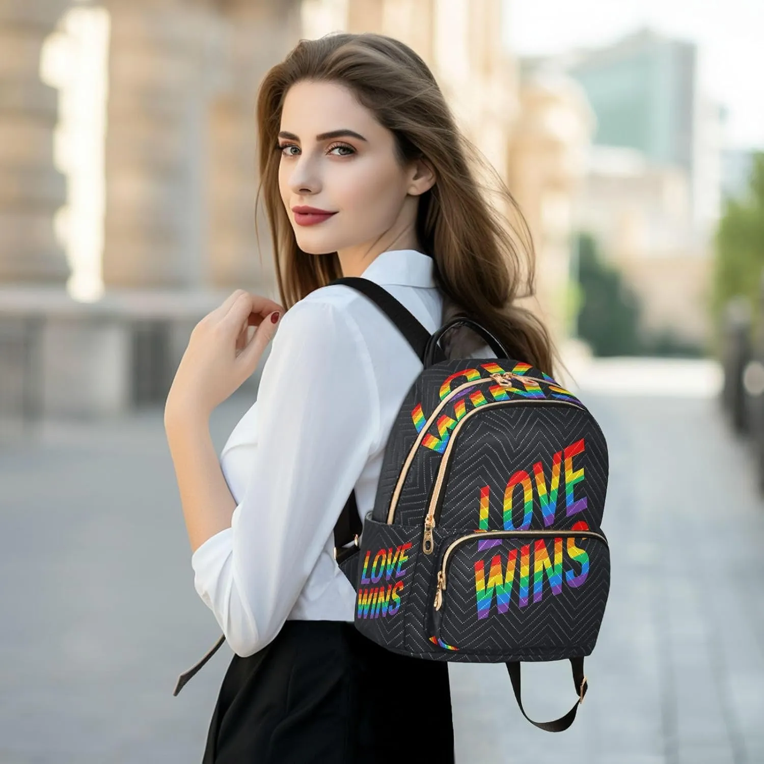 senya Fashion Backpack Mini Backpack Purse Casual Daily Backpack Love Wins Pride Rainbow for Travel for College Work, Small