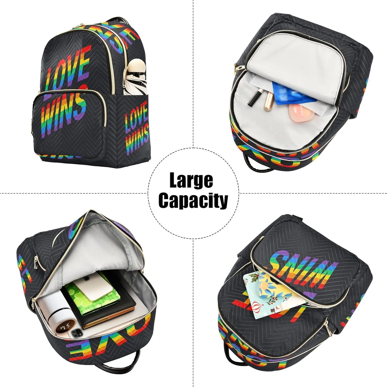 senya Fashion Backpack Mini Backpack Purse Casual Daily Backpack Love Wins Pride Rainbow for Travel for College Work, Small