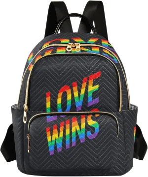 senya Fashion Backpack Mini Backpack Purse Casual Daily Backpack Love Wins Pride Rainbow for Travel for College Work, Small