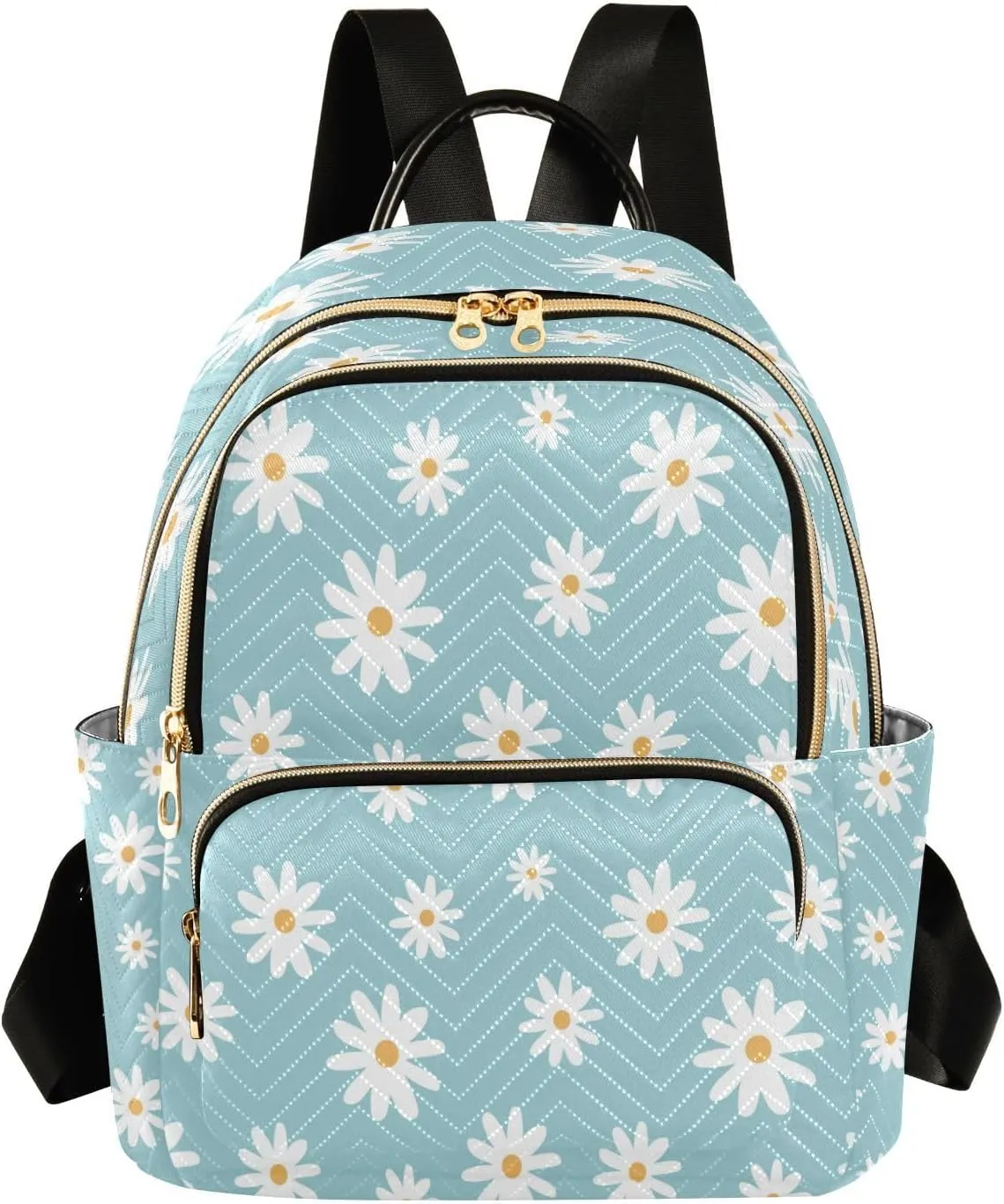 Senya Fashion Mini Backpack Purse - Cute White Daisy for Travel, College, Work