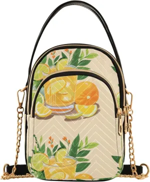 senya Orange Juice Crossbody Handbags for Women Casual Leather Shoulder Phone Purse