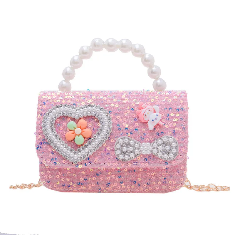 Sequin & Pearl Detail Mini Girls' Bag