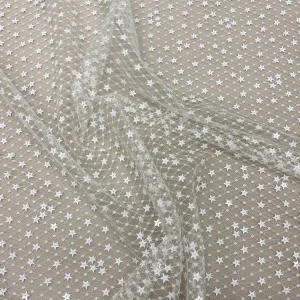 Sequin Star Tulle (K25307) Ivory