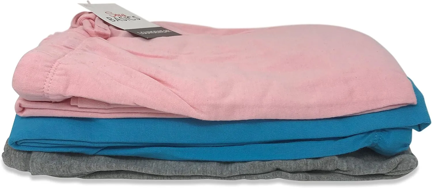 Sexy Basics Women's Multi -Pack Cotton Sleep Pajama Shorts with Pockets & Drawstring