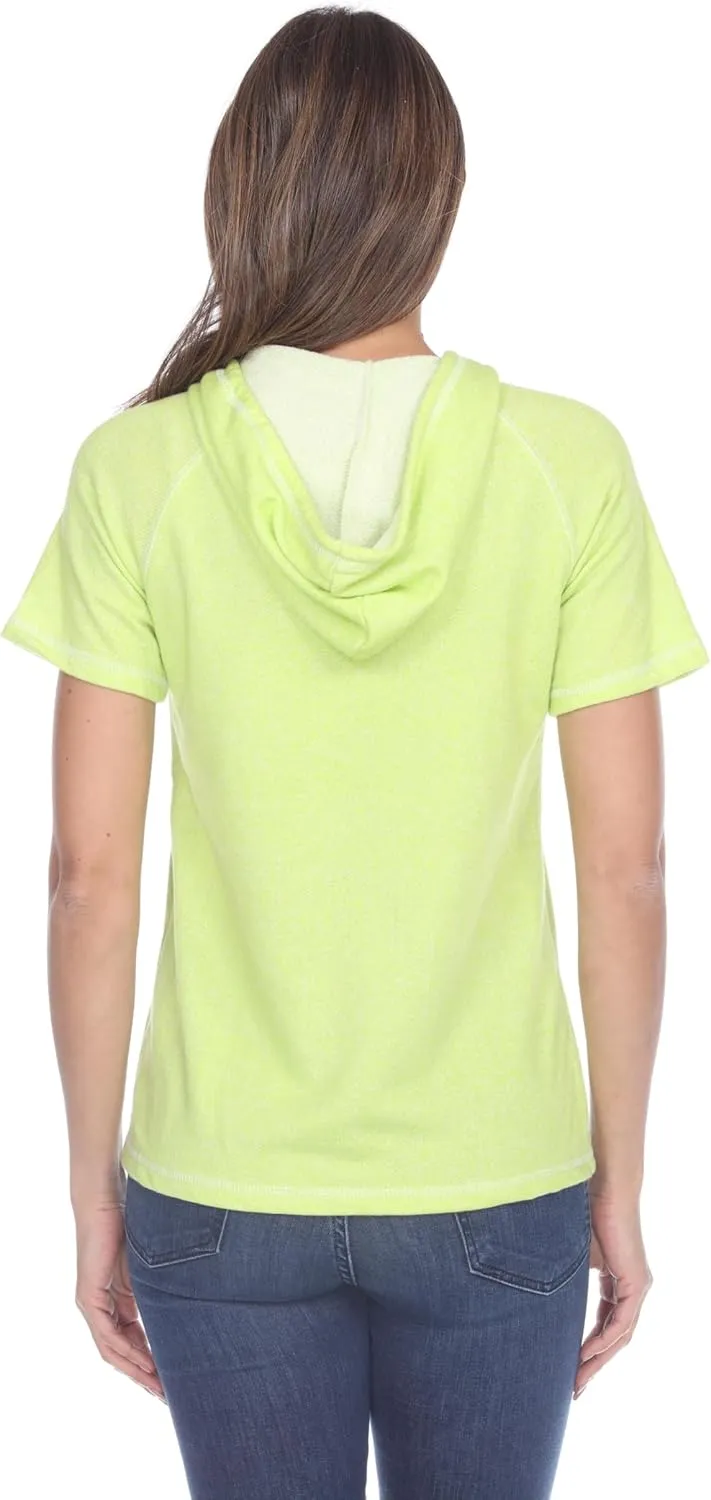 Short Sleeve Zip Hoodie Women Cotton Blend Hoodie Zip Up Pocket Short Sleeve Jacket，Comfortable for Everyday Wear