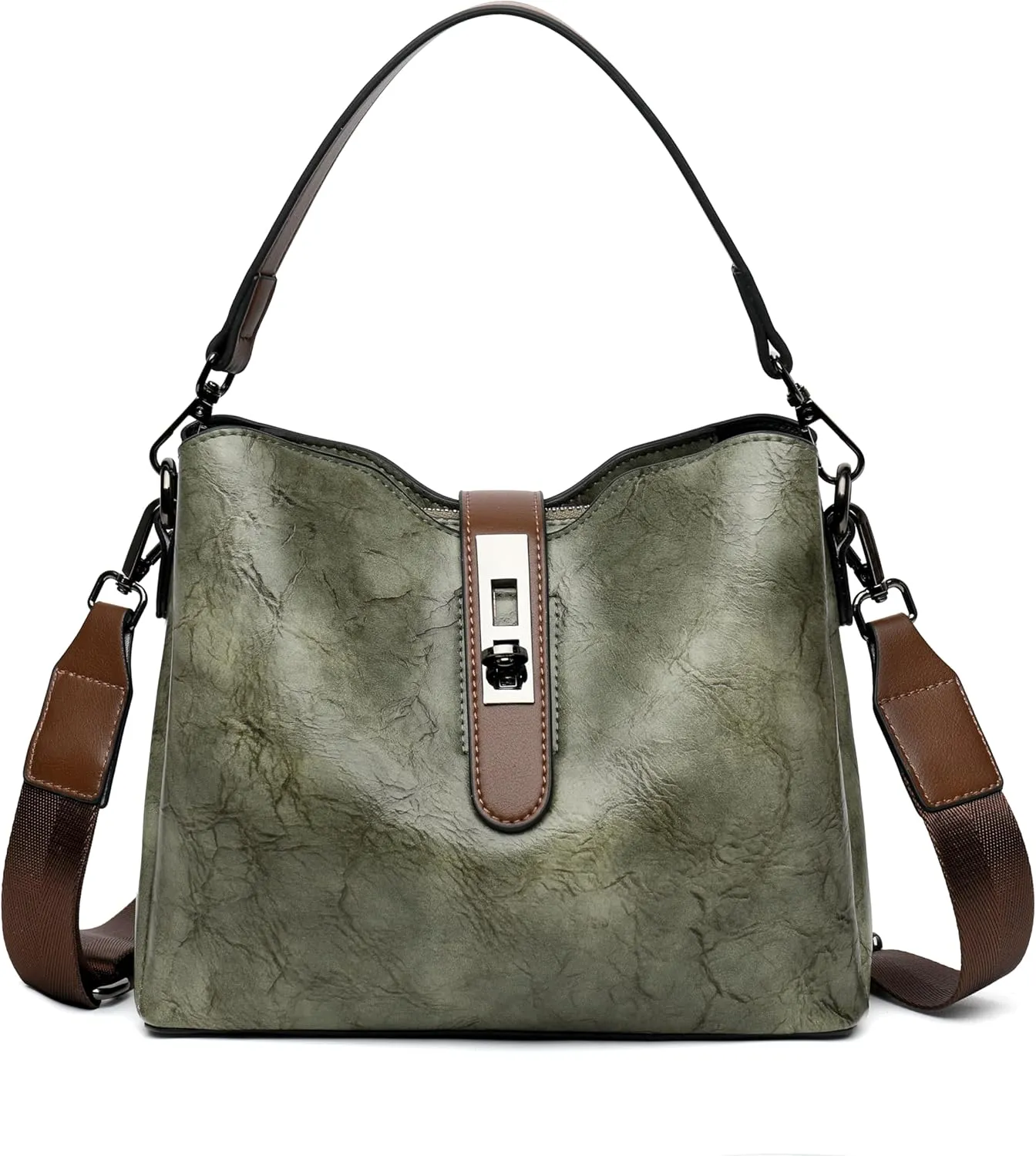 Shoulder Crossbody Bag Women's Flap Locking Handbag Classic Vintage Purse