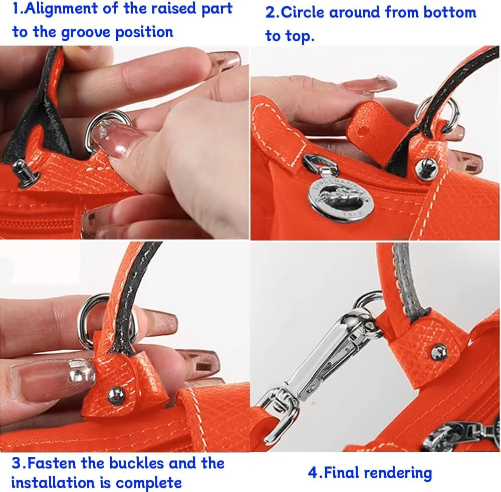 Shoulder Leather Strap Single Handle Crossbody Adjustable Replacement Purse Straps Conversion Set Compatible Mini Pouch Bags Strap Adjustable Not Punching