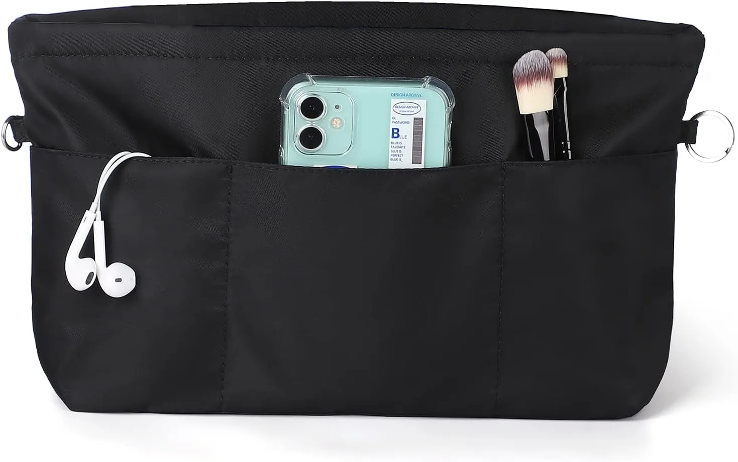 Sightor Nylon Handbag Organizer Insert - Purse Tote Shaper in Bag (Black, Large)