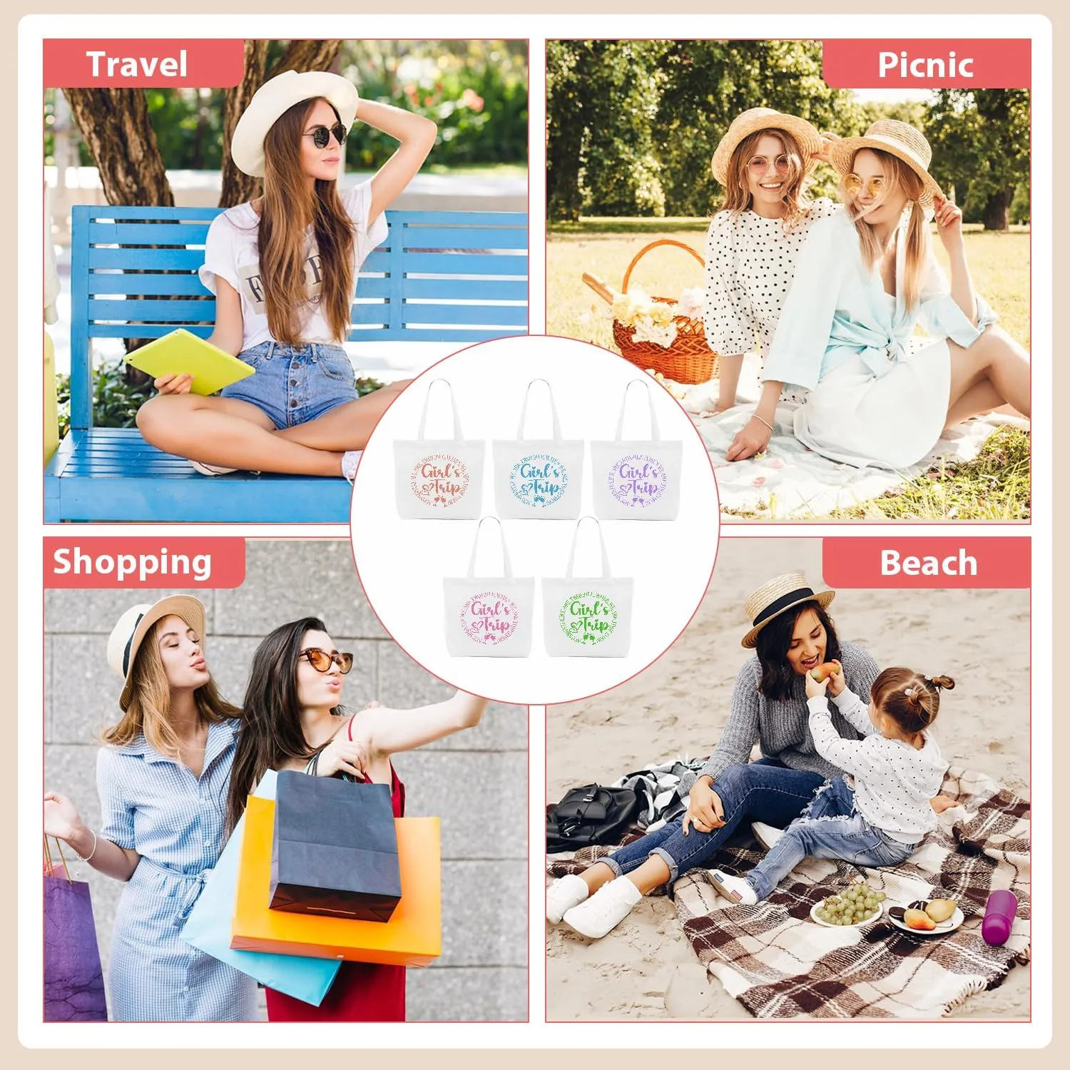 Sisters Weekend Trip Gifts Favors Sisters Trip Tote Bag Friends Gifts Beach Bag Reusable Grocery Bag for Women