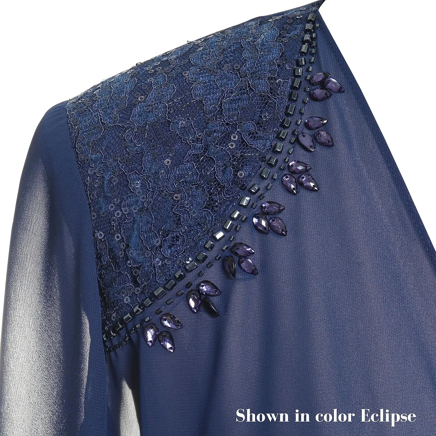 S.L. Fashions Women's Embellished Tiered Jacket Dress (Petite and Regular)
