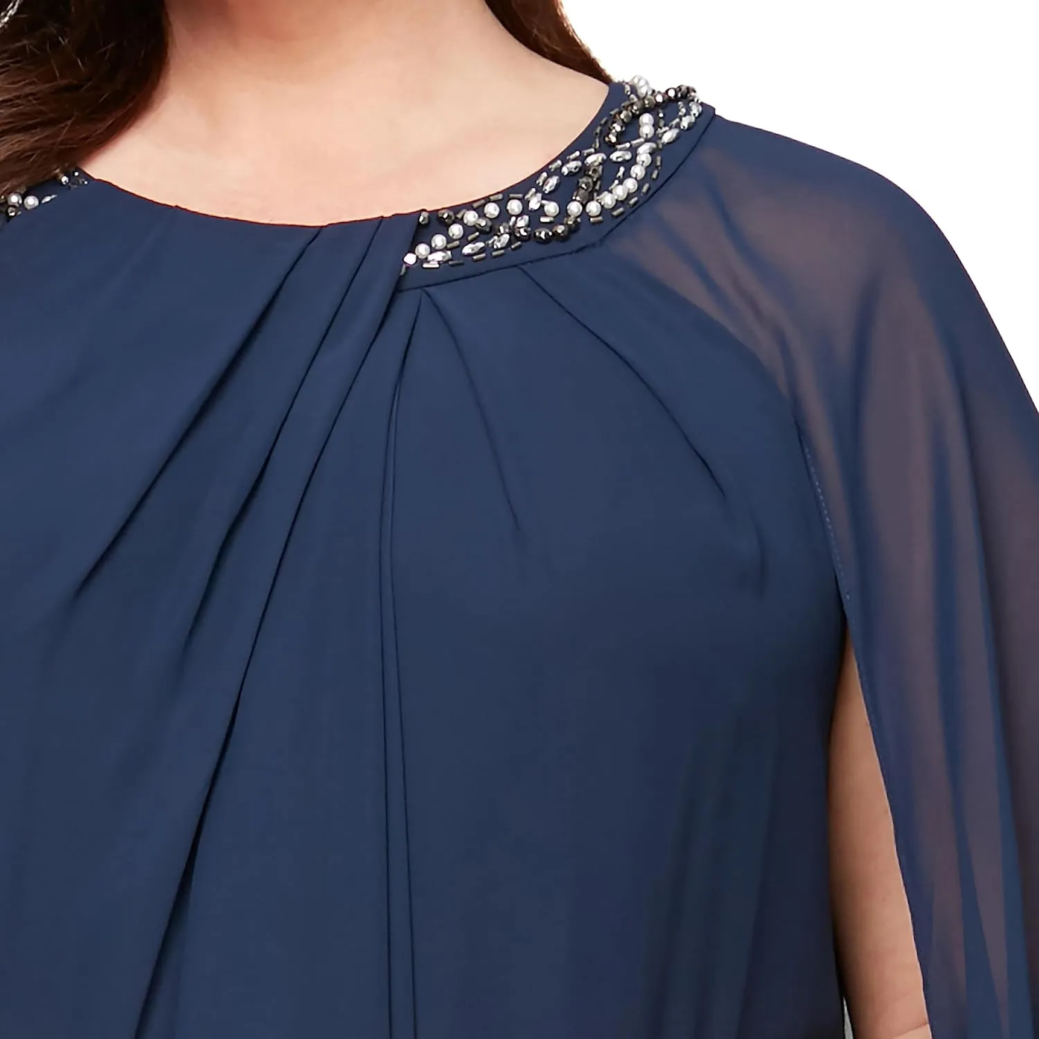 S.L. Fashions Women's Long Jewel Neck Halter Dress