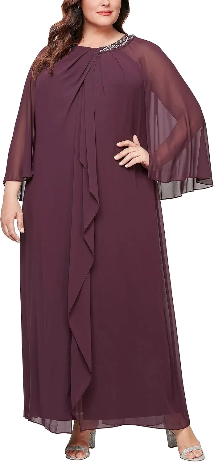 S.L. Fashions Women's Long Jewel Neck Halter Dress