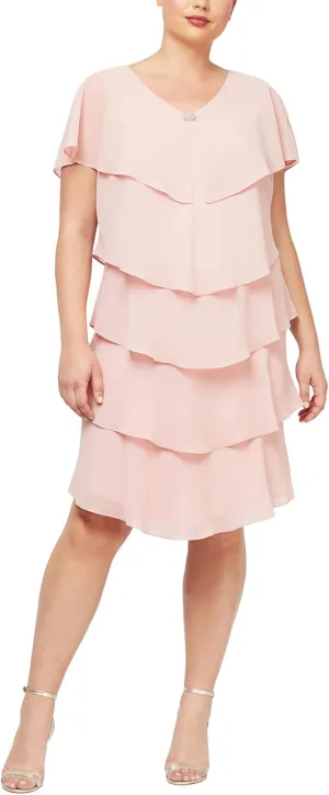 S.L. Fashions Women's Plus Size Tier Dress