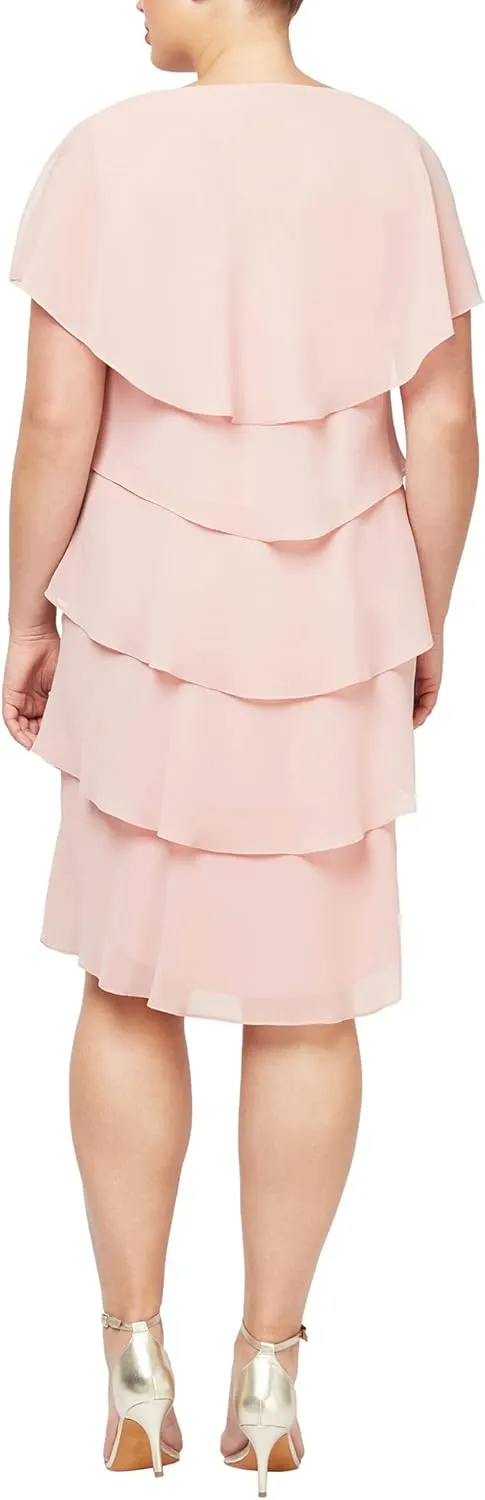 S.L. Fashions Women's Plus Size Tier Dress