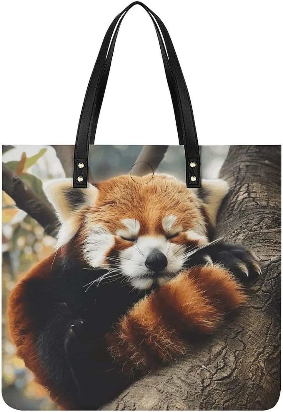 Sleeping in A Tree Handbag Leather Tote Shoulder Bag Satchel Handbag with Top Handles Large Casual Handbags with Shoulder Work Bag for Women Travel Purse Dating Gift