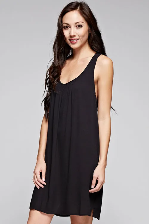 Sleeveless Beaded Racer Back Mini Dress