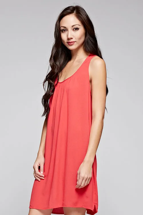 Sleeveless Beaded Racer Back Mini Dress
